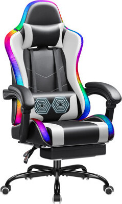 Homall Adjustable Reclining Ergonomic Faux Leather Swiveling PC & Racing Game Chair with Footrest