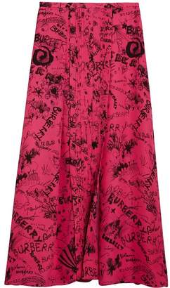 Burberry doodle print skirt