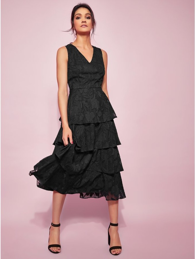 M&Co GLAMOUR floral tiered midi dress ShopStyle
