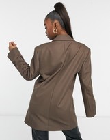 Thumbnail for your product : ASOS DESIGN boxy single breasted dad suit blazer in brown
