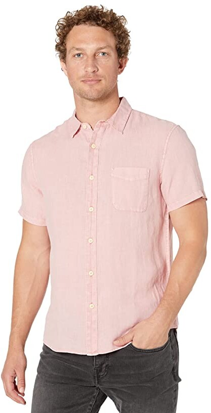Enimay Mens Short Sleeve Shirt Button Down Collared Printed Lightweight Casual 