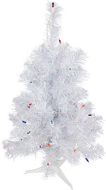 Northlight Rockport White Artificial Multi Lights 2 Foot Pre-Lit Pine Christmas Tree