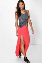 Thumbnail for your product : boohoo Soraya Thigh Split Jersey Maxi Skirt