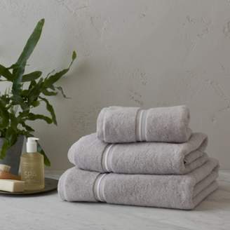 The White Company Savoy Towel, Silver, Bath Towel