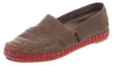 Thumbnail for your product : Brunello Cucinelli Leather Round-Toe Espadrille Flats