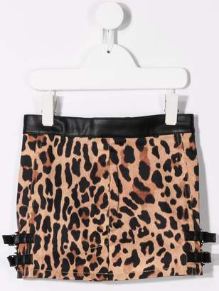 DSQUARED2 Kids TEEN leopard print mini skirt