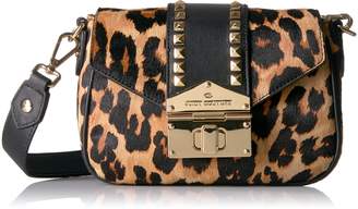 Juicy Couture Leopard Crossbody Bag with Gold Studs, Pitch Black