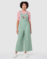 Thumbnail for your product : Princess Highway - Women's Green Jumpsuits - Kookaburra Embroidered Overalls - Size One Size, 10 at The Iconic