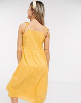 Thumbnail for your product : Influence sleeveless midi tiered cami dress with broderie panels