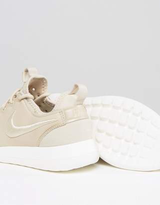 Nike Roshe 2 Premium Trainers In Beige With Embroidered Swoosh