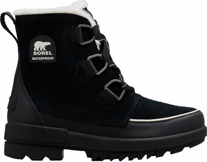 Sorel waterproof boots for layering winter outfit.