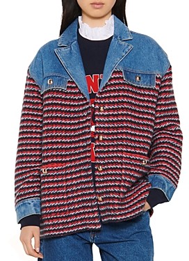 sandro denim jacket womens