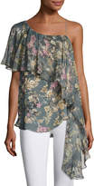 Thumbnail for your product : Haute Hippie Your Girl Asymmetric Floral Silk Dress, Multi