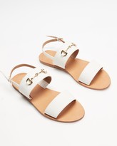 Thumbnail for your product : Spurr Women's White Flat Sandals - Talon Sandals - Size 6 at The Iconic