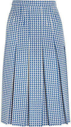 Gucci Pleated Houndstooth Wool-blend Skirt