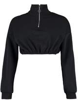 Thumbnail for your product : boohoo Petite Zip Front Crop Sweater