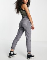 Thumbnail for your product : Topshop Petite Mom jean in grey