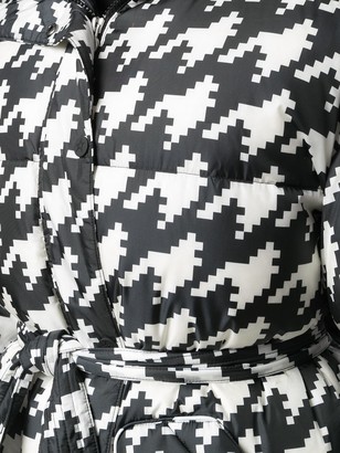 Perfect Moment Houndstooth Print Oversized Parka Coat