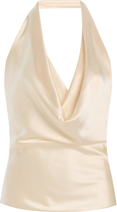 SEV Draped Halter Satin Top