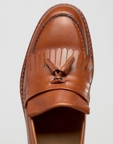 Thumbnail for your product : ASOS Smart Loafers in Tan Leather With Fringe Detail