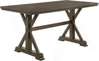 YIWUZEYI Counter Height Dining Set Beautifully Crafted Dining Table Robust Trestle Base Upholstered Chair Rich Wood Finish Natural Charm Dining Room Furniture