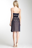Thumbnail for your product : Alberta Ferretti Strapless Lace Silk Dress