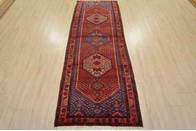 Bloomsbury Market Vintage Tribal Runner 3’6” X 9’3” Red Wool Hand-Knotted Oriental Rug