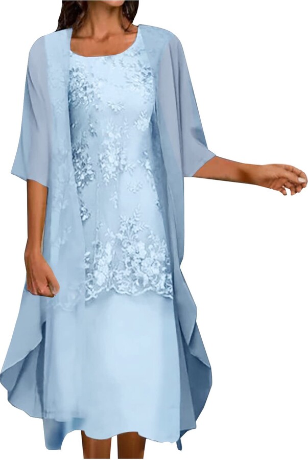 DianD Maxi Dress with Sheer Cardigan Piece Set Womens Wedding