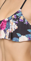 Thumbnail for your product : MinkPink Secret Garden Frill Bikini Top