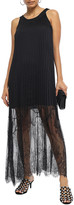 Thumbnail for your product : McQ Lace-paneled Pleated Chiffon Maxi Dress