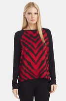 Thumbnail for your product : Kenneth Cole New York 'Davine' Print Front Mixed Media Top