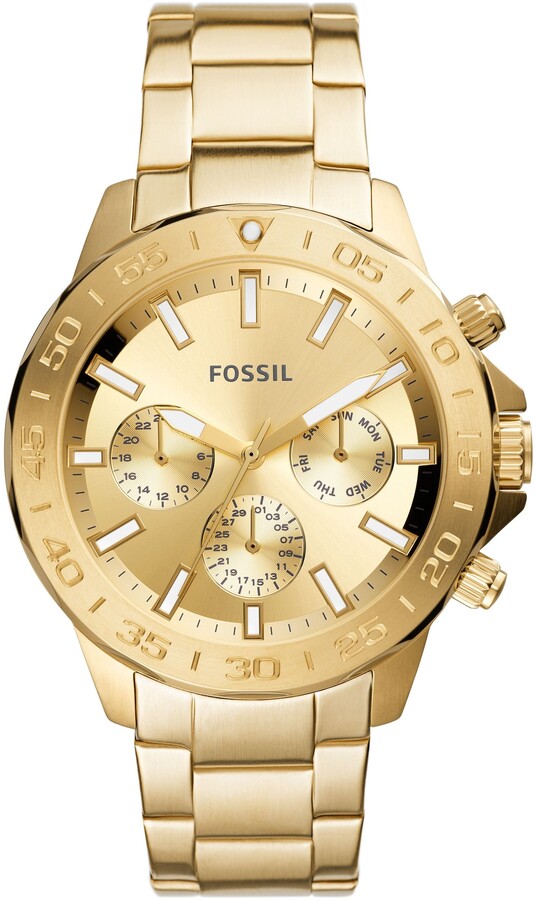 gold fossil watch