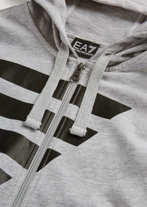 Emporio Armani Ea7 Cotton Sweatshirt With Maxi Logo Print