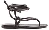 Thumbnail for your product : Jil Sander Wraparound Ankle Strap Leather Sandals - Womens - Black