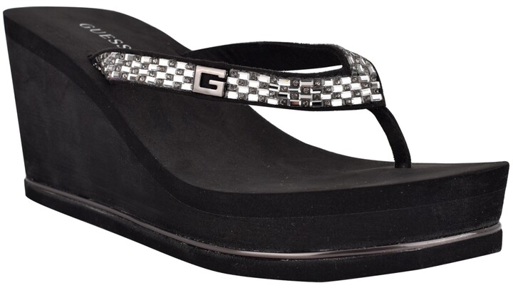 GUESS Women's Sinndey Eva Flip Flop Wedge Sandal Women's Shoes - ShopStyle