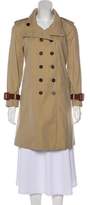 Thumbnail for your product : Burberry Leather-Trimmed Double-Breasted Coat