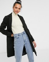 Thumbnail for your product : New Look belted tailored coat in black