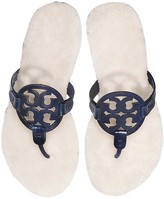 tory burch logo metallic flip flop