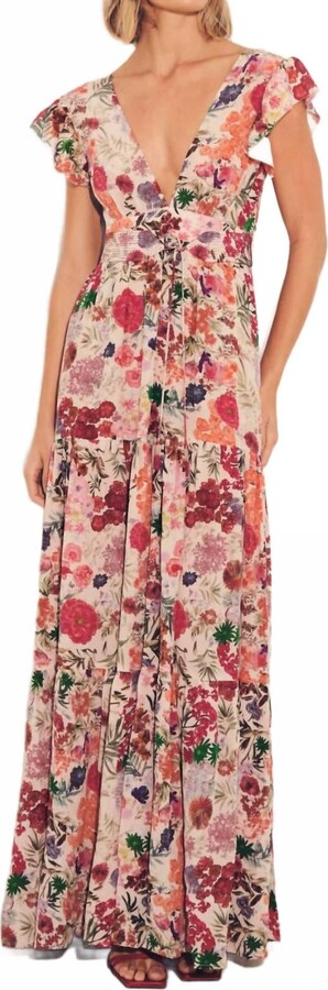 Carolina K. Mila Midi Dress In Floral Pink