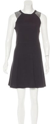 Sandro Embroidered A-Line Dress