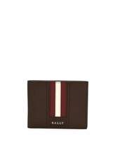 Bally Tevye Striped Leather Bi-Fold Wallet