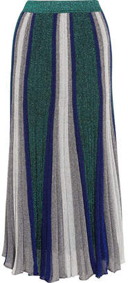 Missoni Pleated Metallic Stretch-knit Maxi Skirt - Silver
