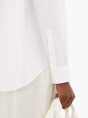 LA COLLECTION Emilia Cotton-blend Poplin Shirt - Ivory