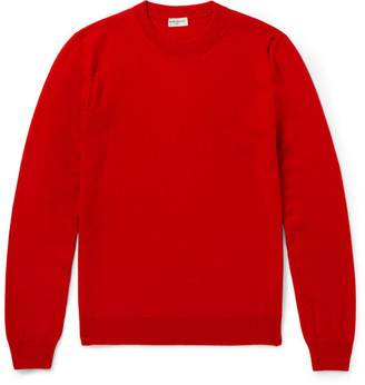 Saint Laurent Distressed Wool and Cashmere-Blend Sweater