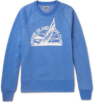 J.Crew Printed Melange Fleece-Back Cotton-Blend Jersey Sweatshirt - Men - Light blue