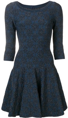 Alaïa Pre-Owned 2018 Glitter-Detail Flared Dress