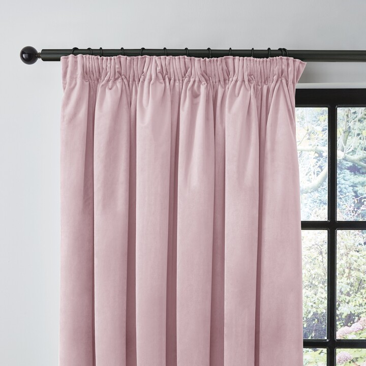 Dunelm Recycled Velour Blush Pencil Pleat Curtains Pink ShopStyle