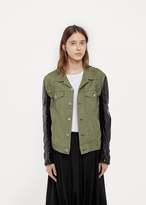 Thumbnail for your product : Junya Watanabe Synthetic Leather Sleeve Jacket Green Black