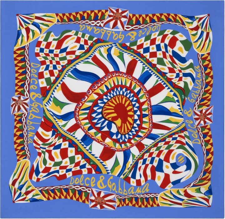 【送料&関税込】Dolce & Gabbana Carretto Patterned Scarf Dolce & Gabbana Carretto-print Twill Scarf | Blue | FARFETCH