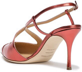 Thumbnail for your product : Sergio Rossi Cutout metallic leather slingback pumps